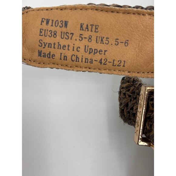 Aetrex Kate Orthotic Arch Support Thong Wedge Sandal Woven Brown EU 38 US 7.5-8 - Picture 7 of 8